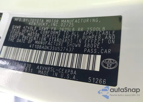 2025 Toyota Camry Xse from USA, damaged, VIN 4T1DBADK3SU527437